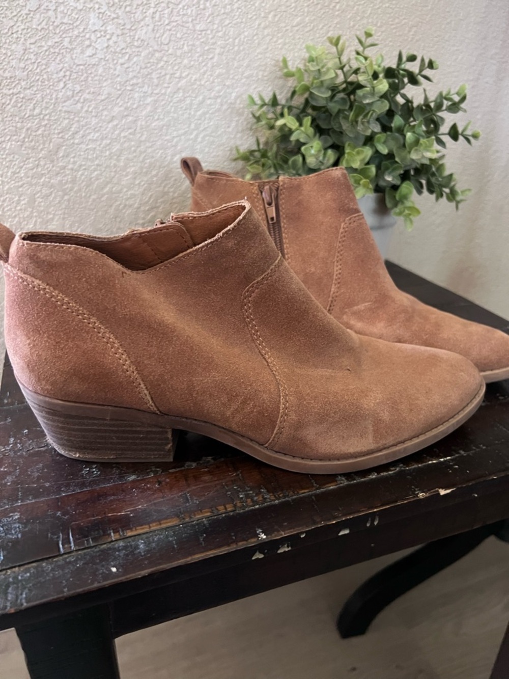 Lucky Brand Tan Suede Ankle Booties
